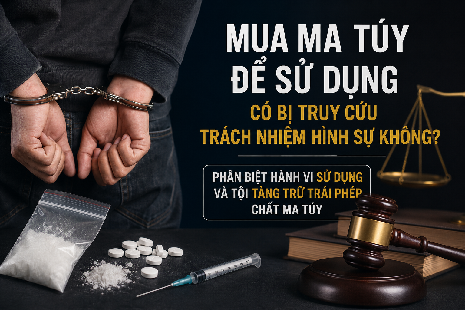 Mua ma túy để sử dụng có bị truy cứu trách nhiệm hình sự không? Phân biệt hành vi sử dụng và tội tàng trữ trái phép chất ma túy Mua ma túy để sử dụng có bị truy cứu trách nhiệm hình sự không? Phân biệt hành vi sử dụng và tội tàng trữ trái phép chất ma túy